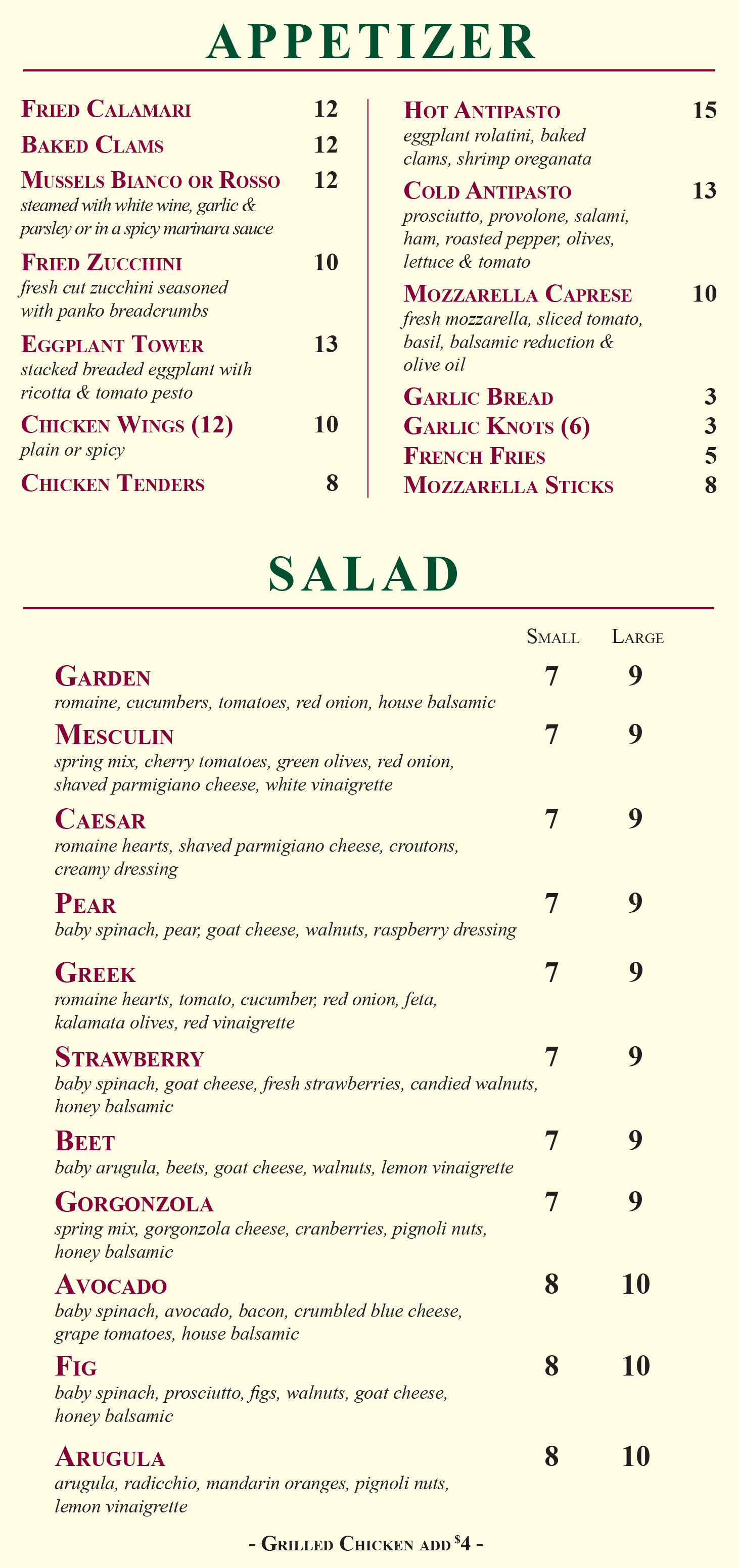 Menus