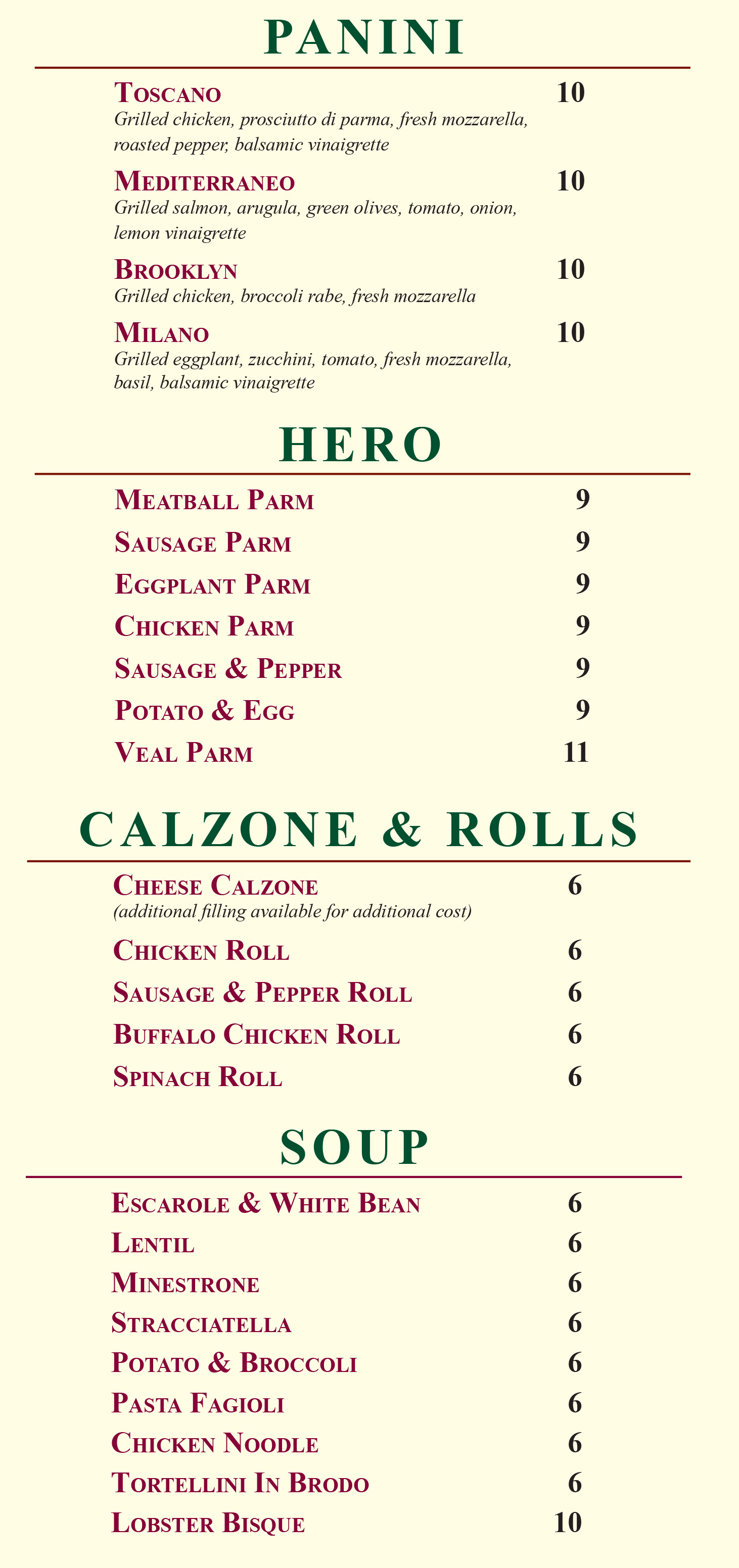 Menus